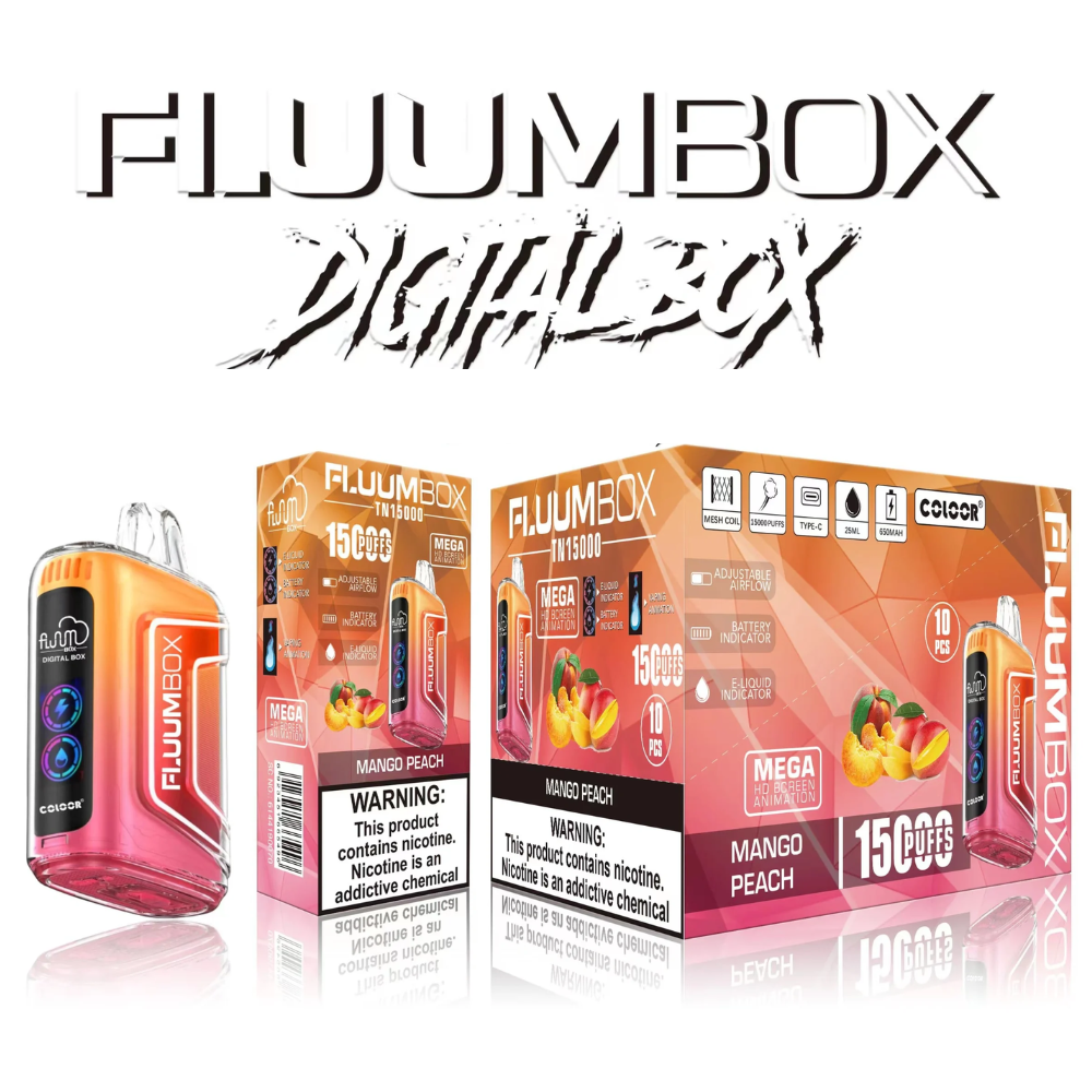 VAPORIZADOR DESECHABLE FLUUMBOX 15000 PUFFS MANGO PEACH
