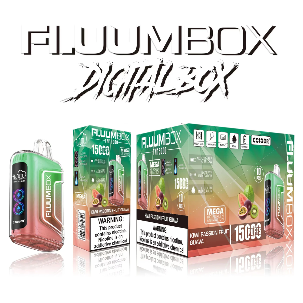 VAPORIZADOR DESECHABLE FLUUMBOX 15000 PUFFS KIWI PASSION FRUIT GUAVA-2