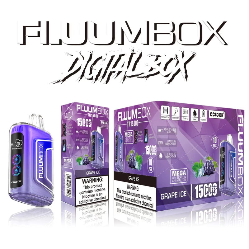 VAPORIZADOR DESECHABLE FLUUMBOX 15000 PUFFS GRAPE ICE-2