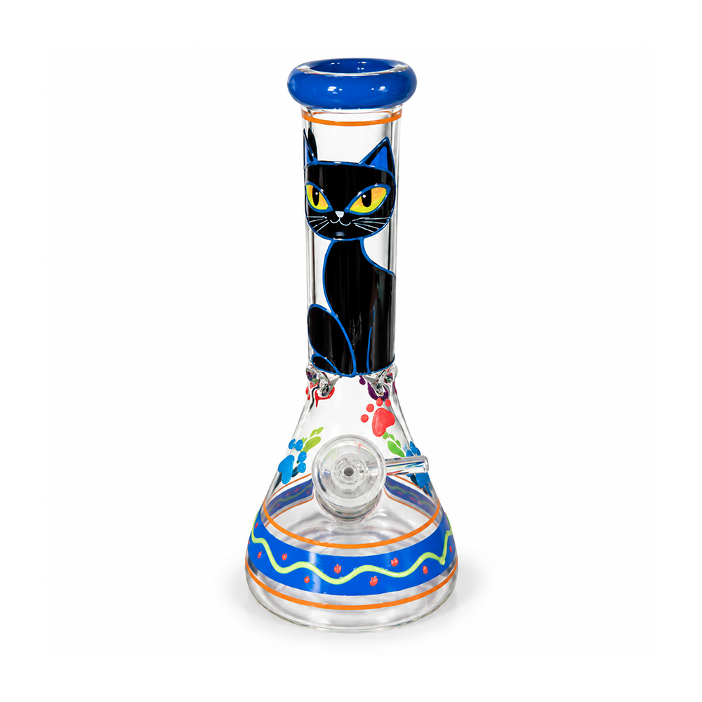 BONG DE PYREX BEAKER GATO NEGRO 25CM-1