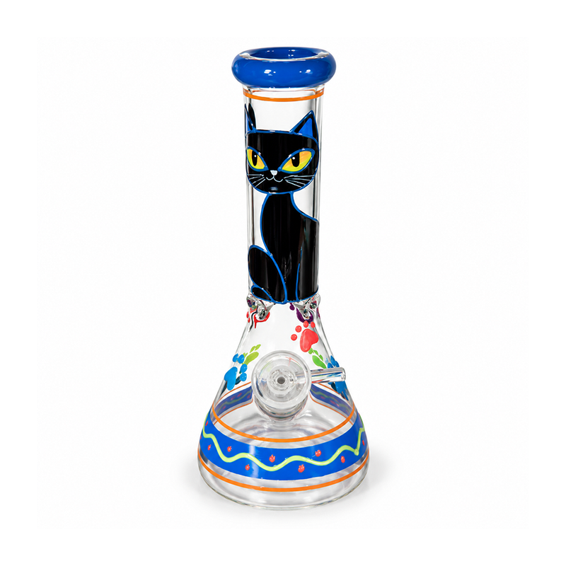 BONG DE PYREX BEAKER GATO NEGRO 25CM-1