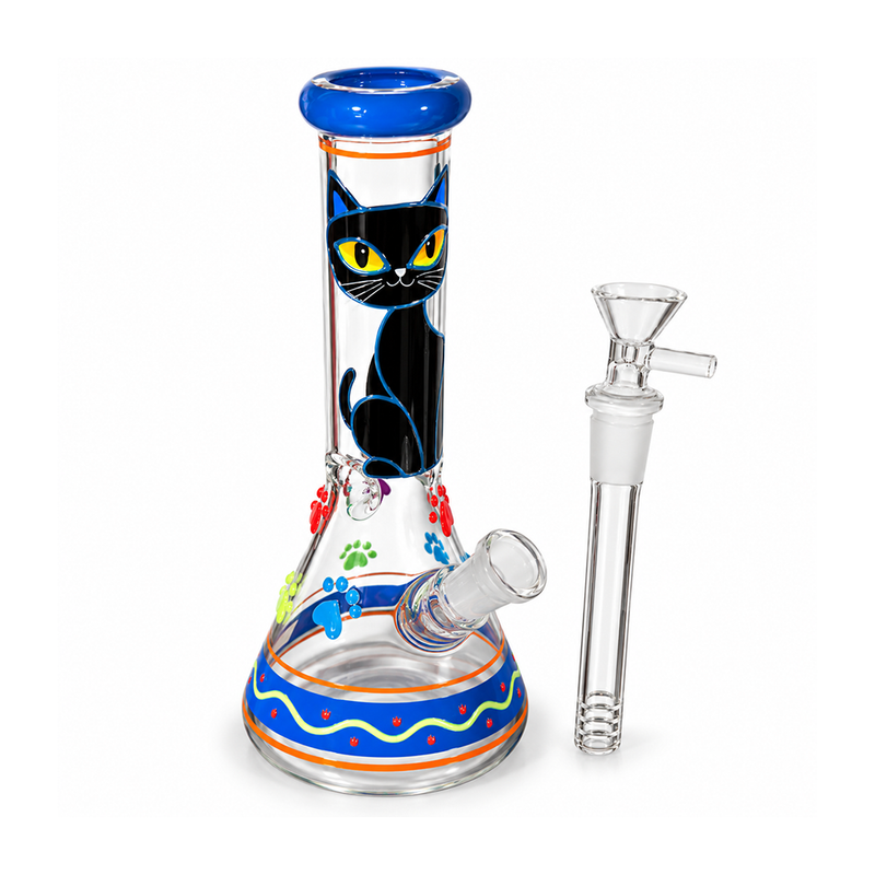 BONG DE PYREX BEAKER GATO NEGRO 25CM-2
