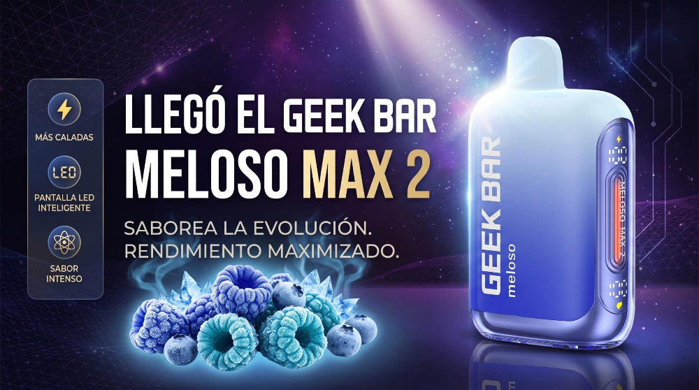 VAPORIZADOR DESECHABLE MELOSO MAX 2 / 12000 PUFFS BLUE RAZZ ICE - GEEK BAR