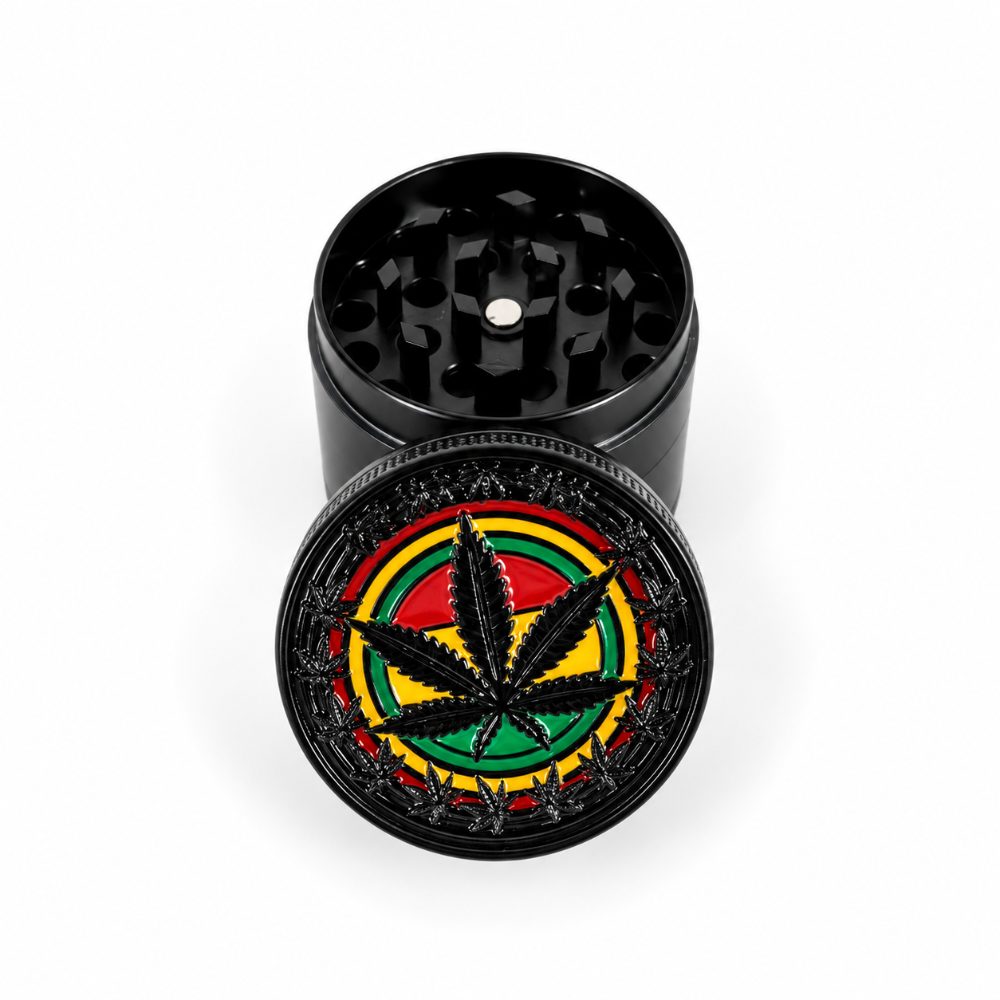 MOLEDOR METALICO NEGRO DISEÑO CANNABIS 40MM