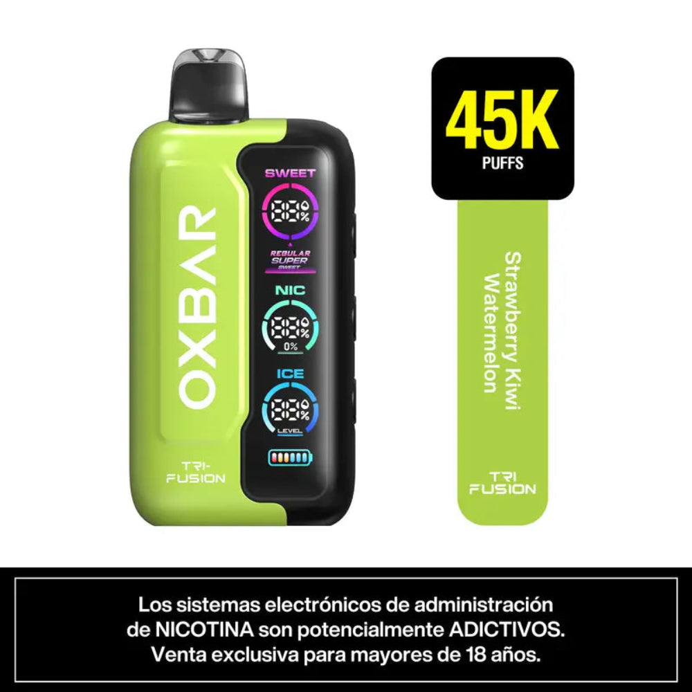 VAPORIZADOR OXBAR TRI FUSION 45K PUFFS STRAWBERRY KIWI WATERMELON - OXBAR