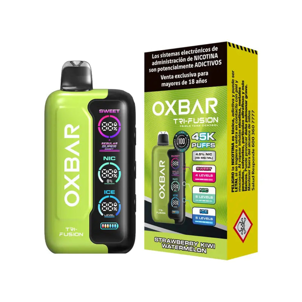 VAPORIZADOR OXBAR TRI FUSION 45K PUFFS STRAWBERRY KIWI WATERMELON - OXBAR