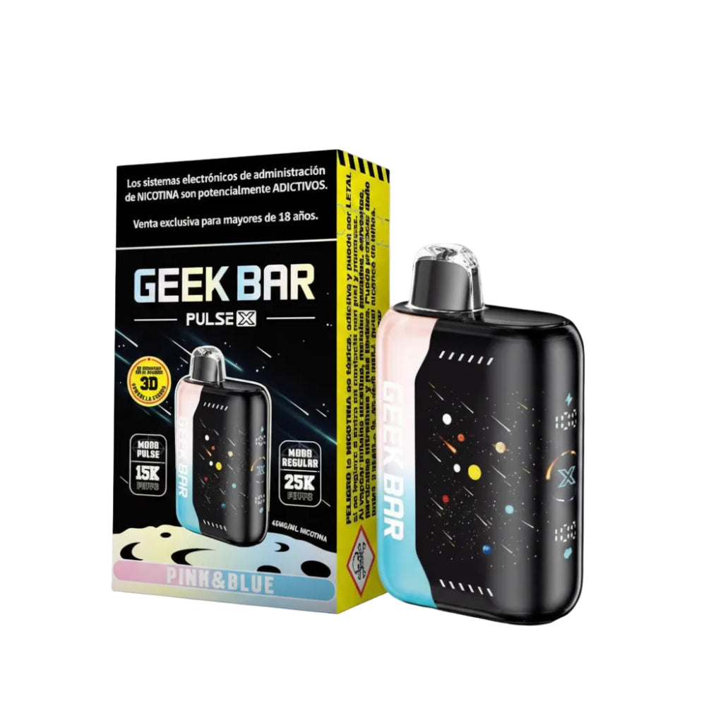 VAPORIZADOR DESECHABLE PULSE X 25000 PUFFS PINK Y BLUE - GEEK BAR