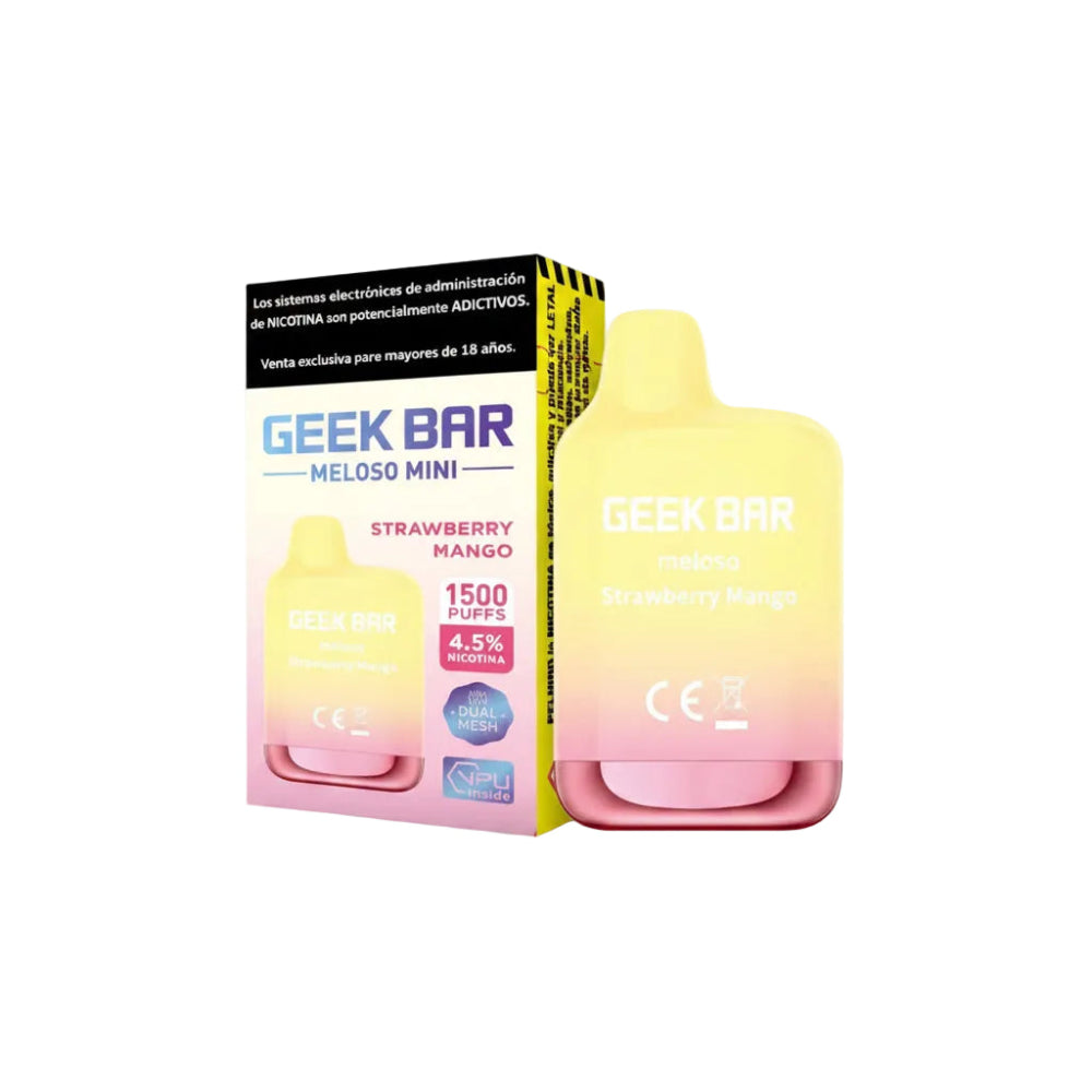 VAPORIZADOR DESECHABLE MELOSO MINI 1500 PUFFS STRAWBERRY MANGO - GEEK BAR