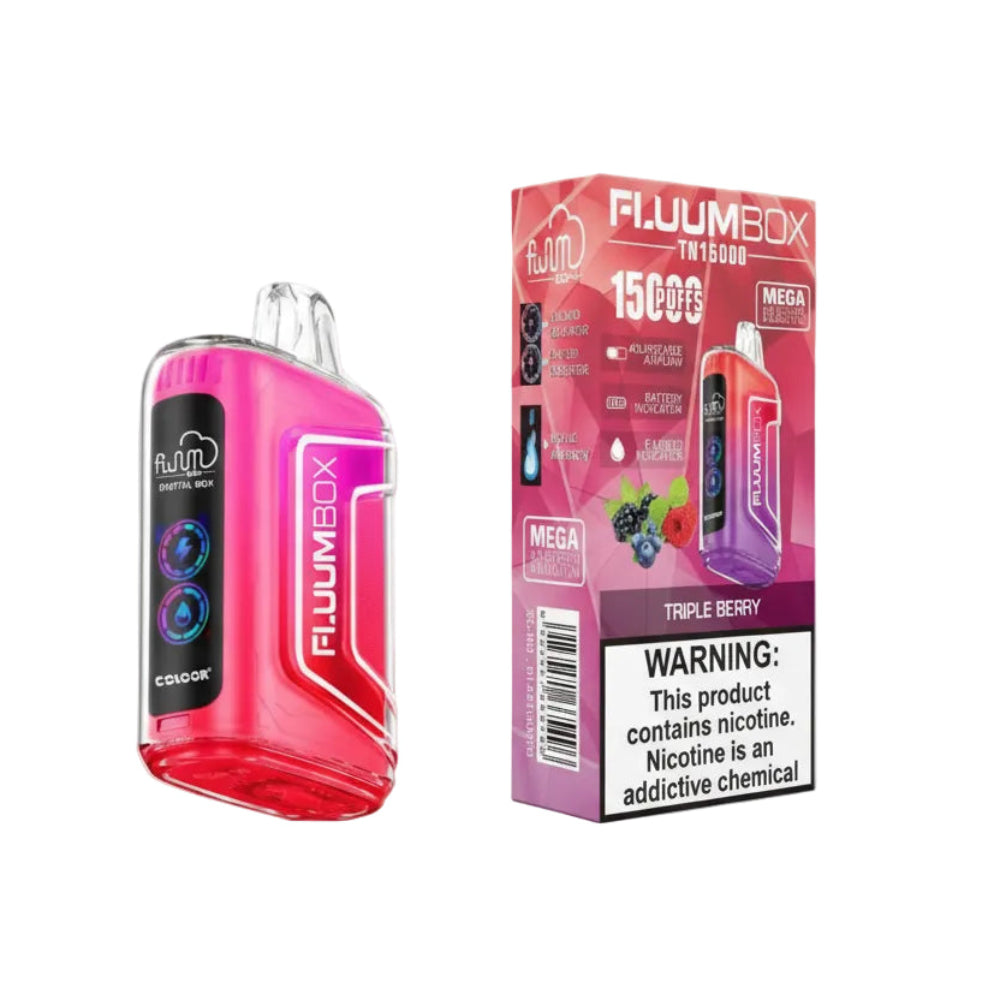 VAPORIZADOR DESECHABLE FLUUMBOX 15000 PUFFS TRIPLE BERRY