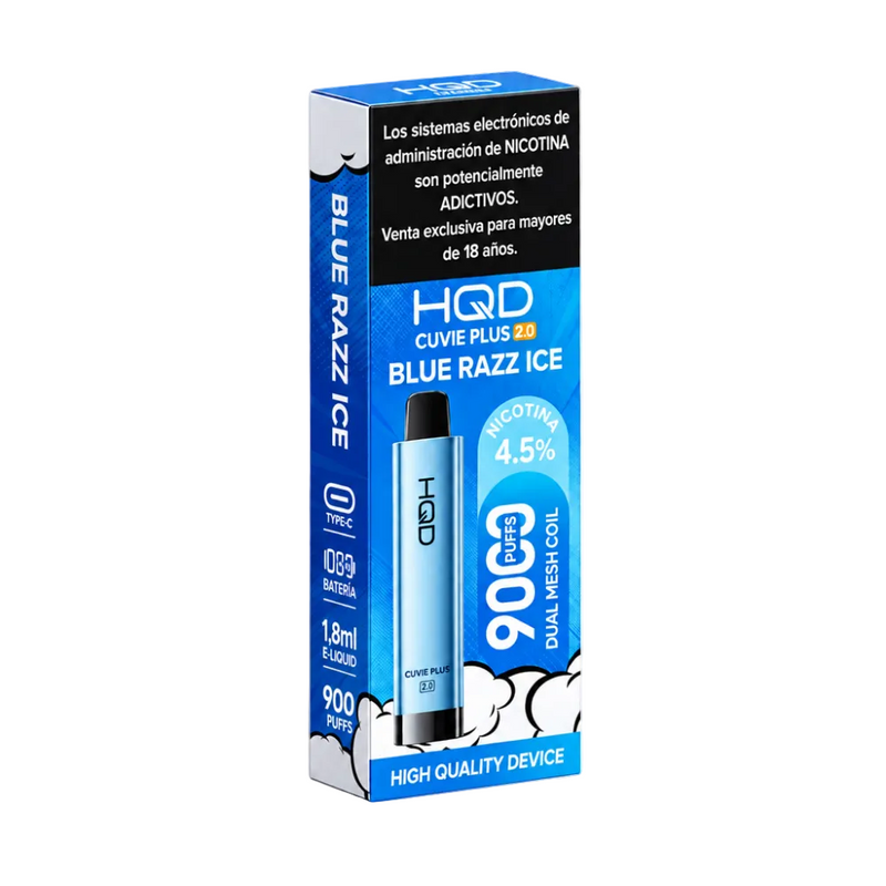 VAPORIZADOR CUVIE PLUS 2.0 (9000 PUFFS) BLUE RAZZ ICE - HQD-2