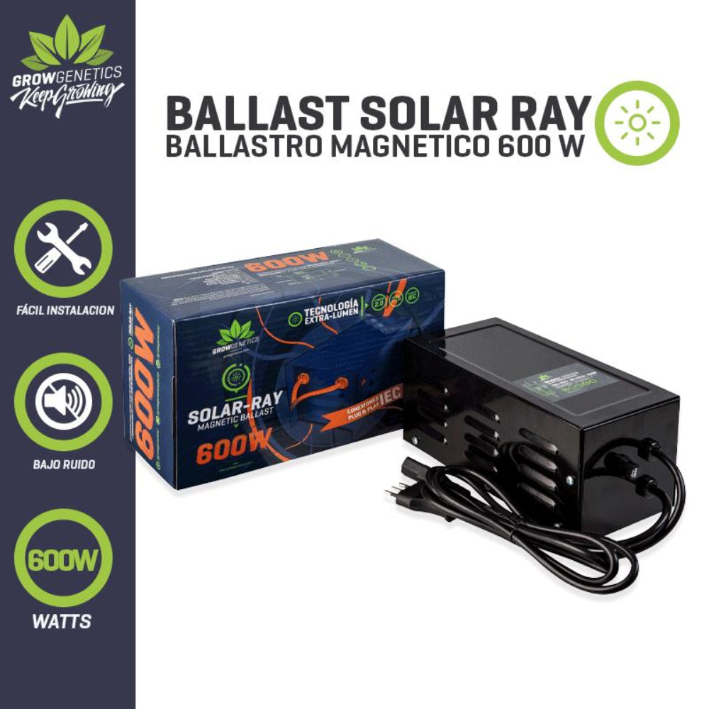 BALASTRO 600W SOLAR RAY MAGNETICO - GROW GENETICS