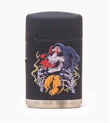 ENCENDEDOR CLASSIC RUBBER SKULL & ROSES - SPECIAL BLUE-3