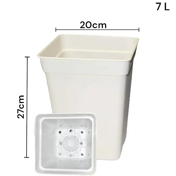 MACETA CUADRADA BLANCA 7LT-1