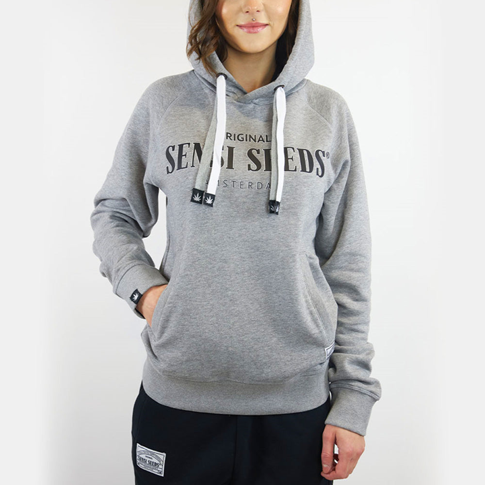 POLERON UNISEX CON GORRO GRIS TALLA XL SENSI SEEDS-1