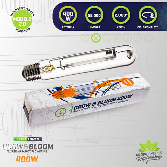 AMPOLLETA HPS 400W DUAL GROW AND BLOOM GROW GENETICS