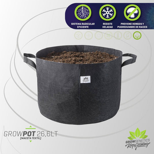 maceta textil 26lts GROW GENETICS