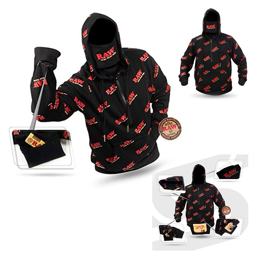 POLERON CON HOODIE TALLA L RAW-1