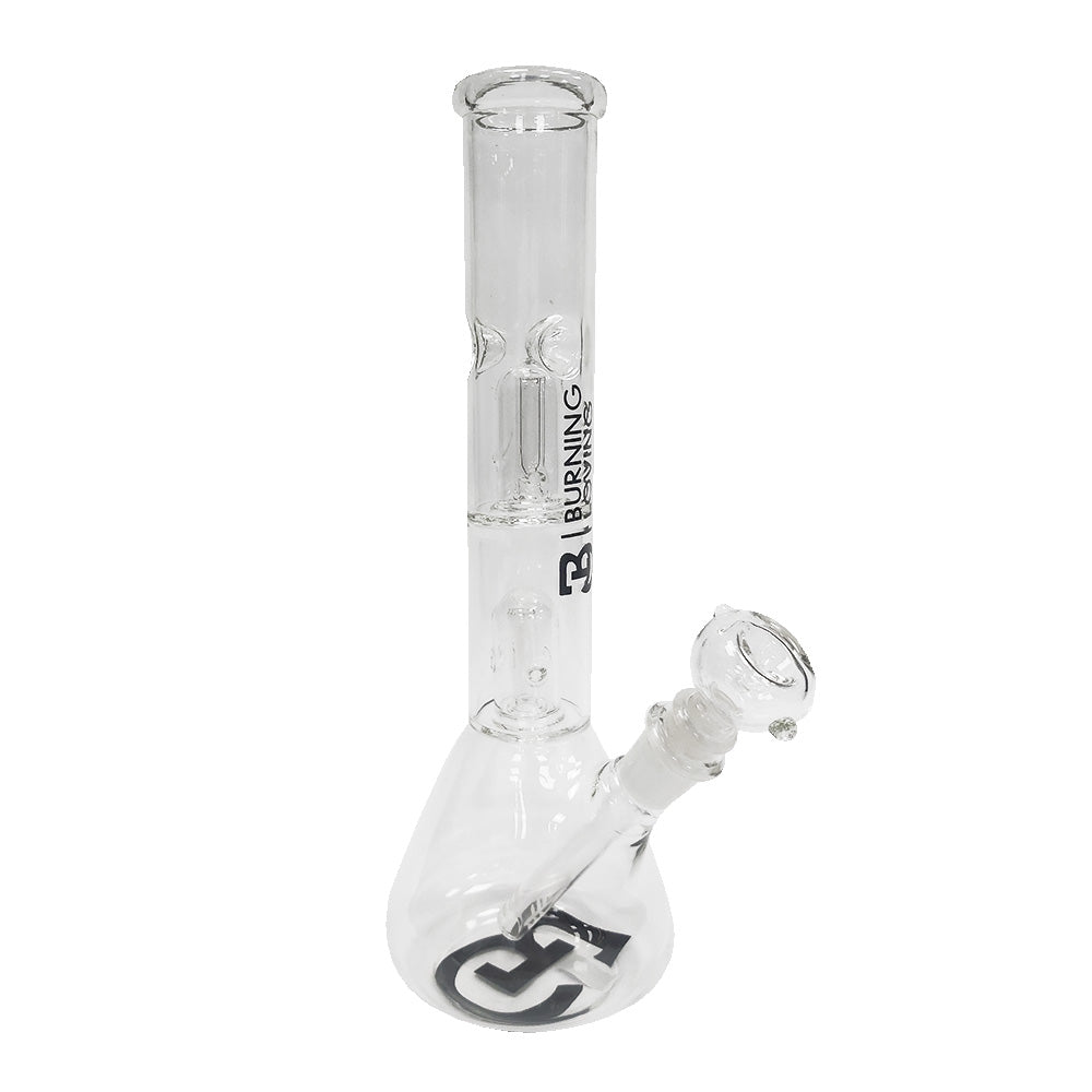 BONG GLASS 30CM CLEAR CON PERCOLADOR DOBLE BURNING LOVING-1